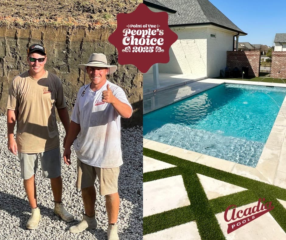 Matt Glover, owner of Acadia Pools, with People's Choice Award