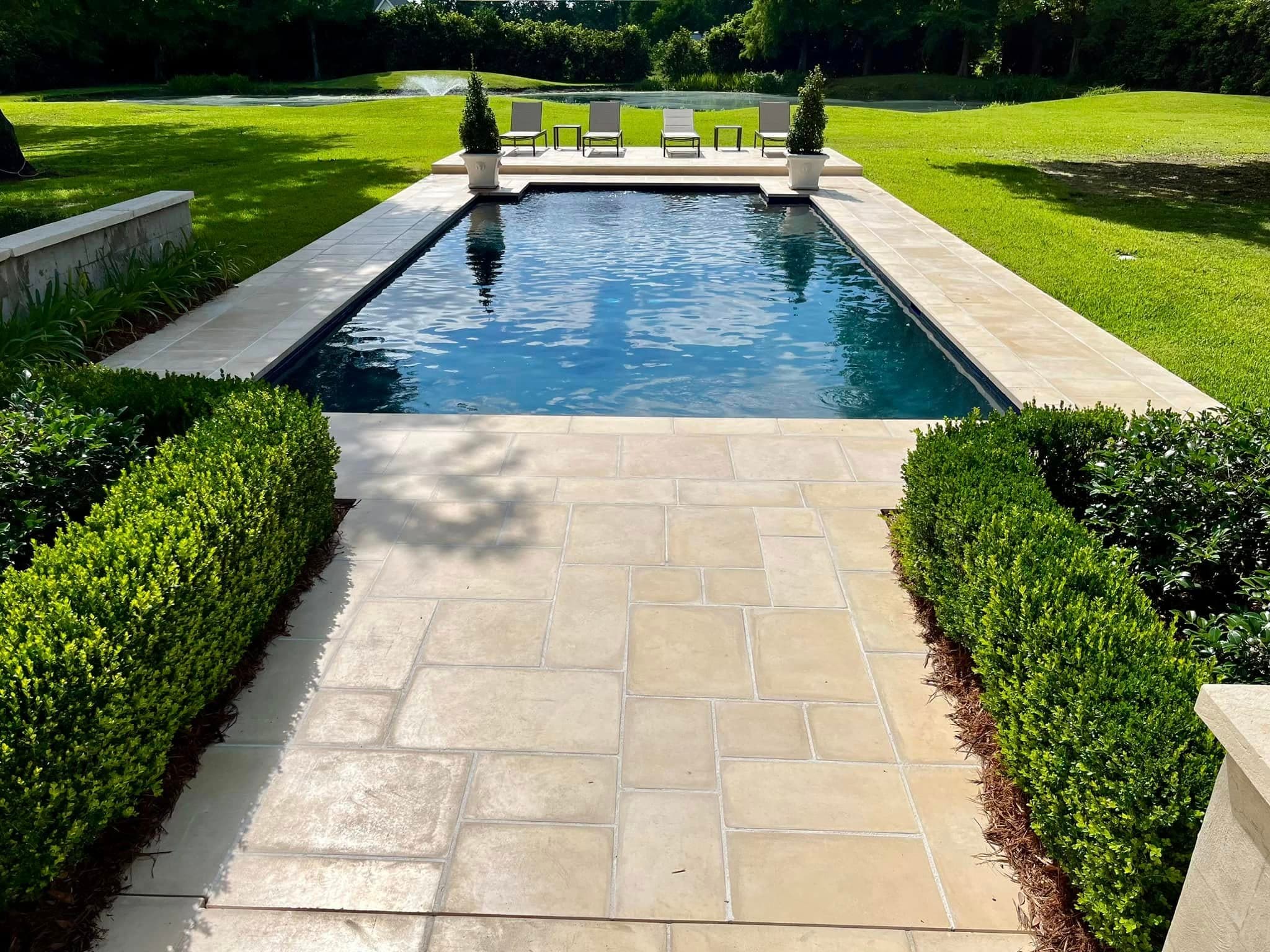 Stunning custom gunite pool by Acadia Pools in Thibodaux LA